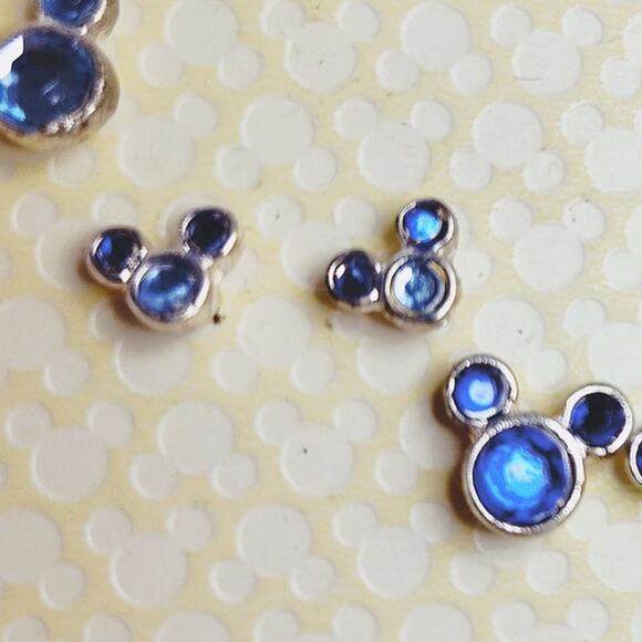 Disney Parks Mickey Mouse Earrings Set 3-Pack Blue NIP - Picture 3 of 9